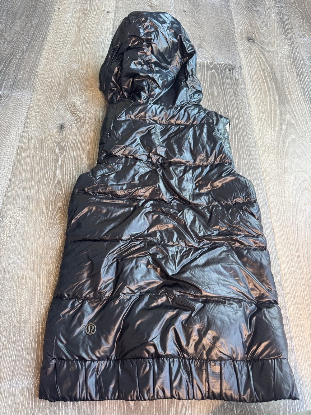 lululemon athletica Black Hooded Puffer Vest with Snake-Print reversible AZ0698 - Picture 3 of 6